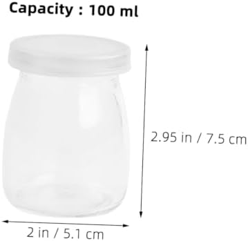 Q-Style Reusable Glass Pudding Jars Set of 8 with Lids