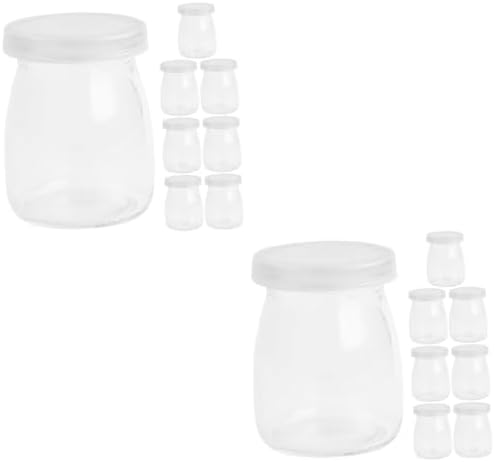 Q-Style Reusable Glass Pudding Jars Set of 8 with Lids