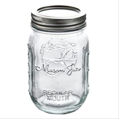 Homepointe X100373 Canning Jars 12-PK Glass Regular Mouth Pint Size