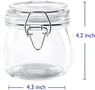 17oz Glass Airtight Jars Clear Storage Containers for Kitchen