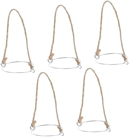 5pk Mason Jar Hangers Iron Hemp Made
