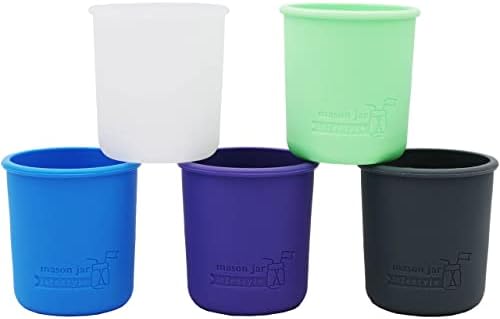 Perfect 5-Pack Silicone Sleeves for Mason Jars by Mason Jar Lifestyle