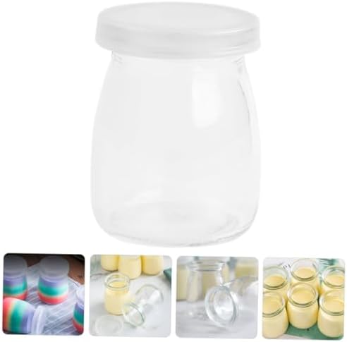 Q-Style Reusable Glass Pudding Jars Set of 8 with Lids