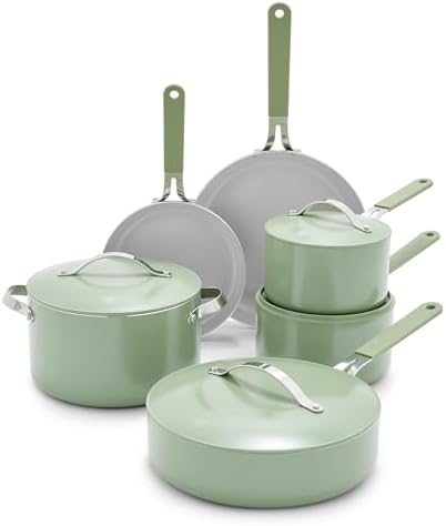 GreenLife Dream 10-Piece Ceramic Cookware Set with Eco-Friendly Features