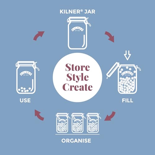 Kilner Round 3L Storage Jar with Orange Lid