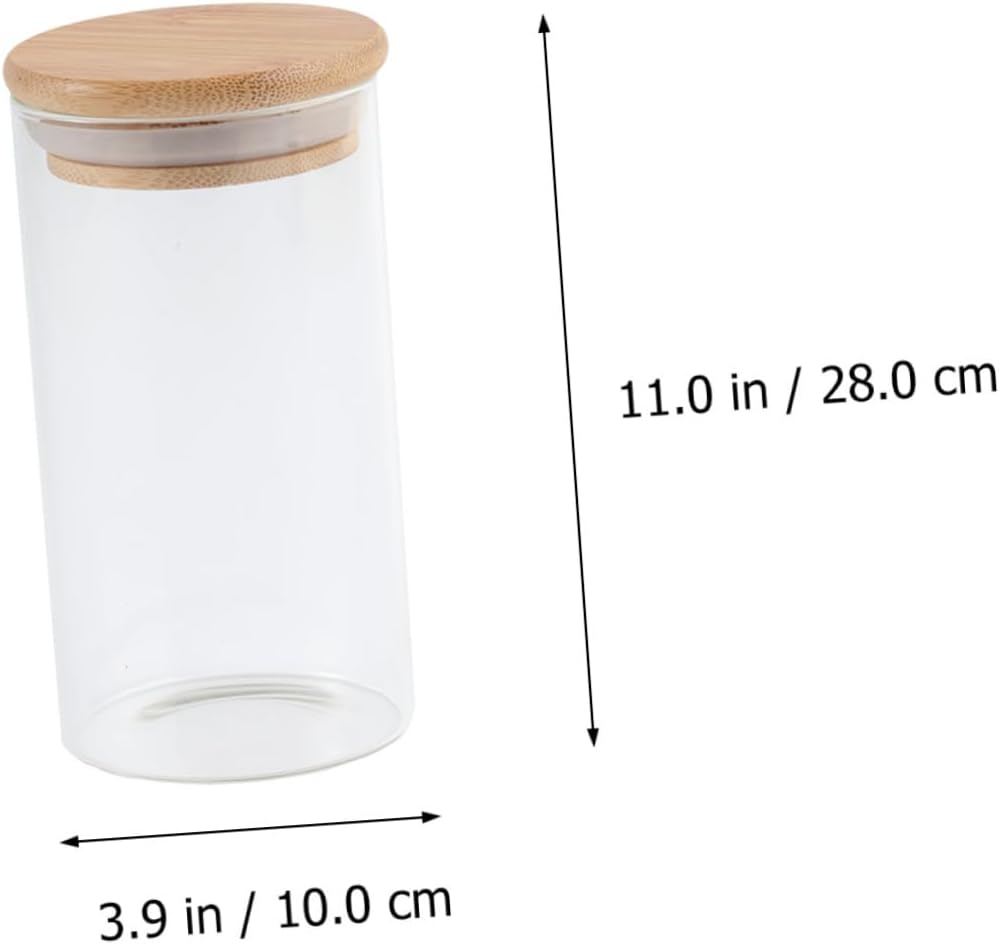 VOSAREA 2 Pcs Glass Sealed Tea Food Storage Jar