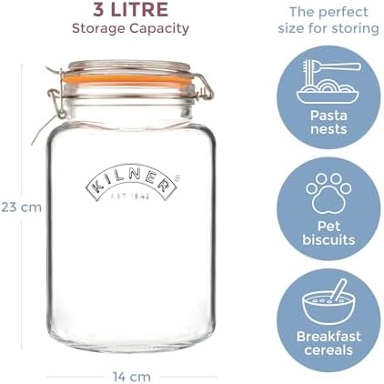 Kilner Square Clip Top Jar 3L