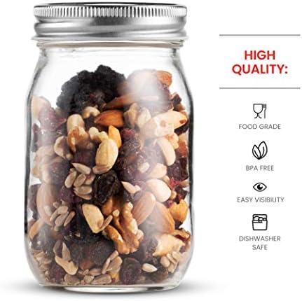 Versatile Crystal-Cl ear Glass Mason Jars Set of 10