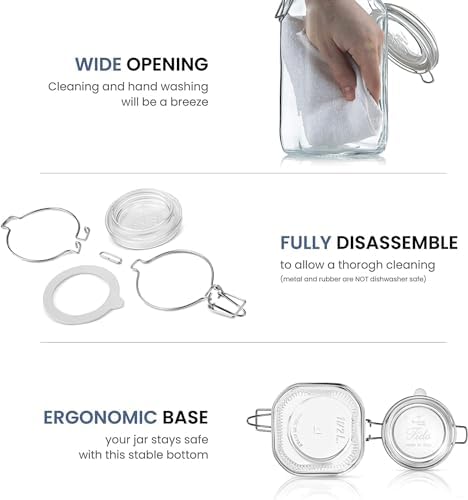 Italian Glass Jar for Preserves and Jams Airtight Design