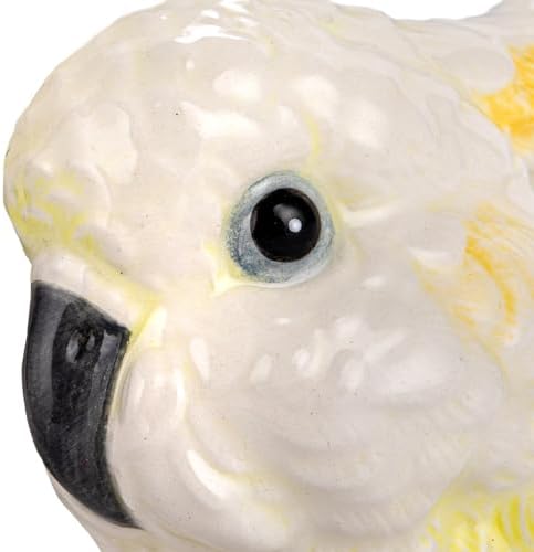 Creative Co-Op Whimsical Ceramic Cockatoo Jar in Yellow