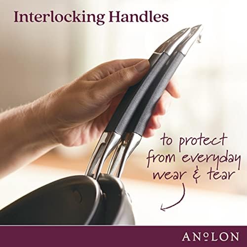 Anolon SmartStack Perfect Pan Stack Nonstick Cookware Set Easy to Store
