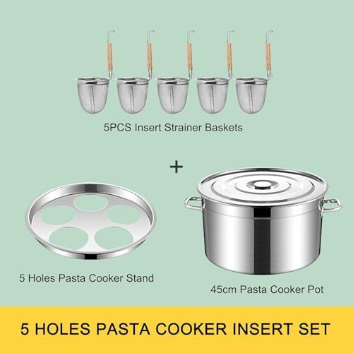 BINGWANGStainless Steel Pasta Pot Set Multi-Pot 45cm Durable Home Kitchen Essential