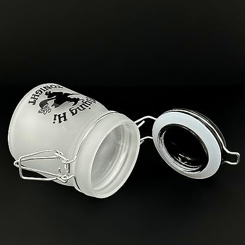 Safe Steel-Hinged Glass Jar with Frosted Lid for Airtight Storage