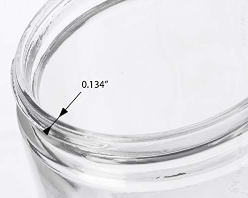JUVITUS 16 oz Clear Thick Glass Jars with White Metal lids x2