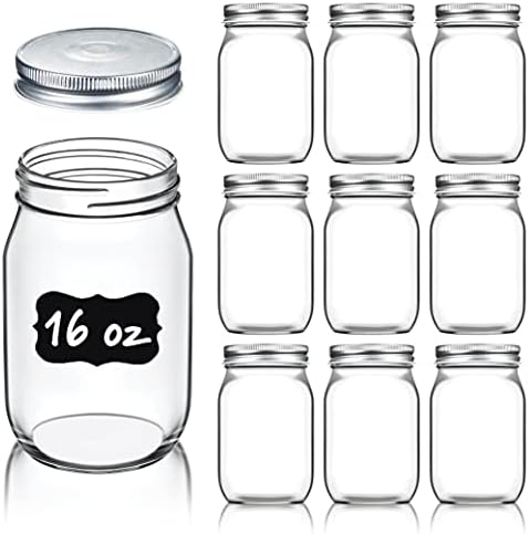 Versatile Crystal-Cl ear Glass Mason Jars Set of 10