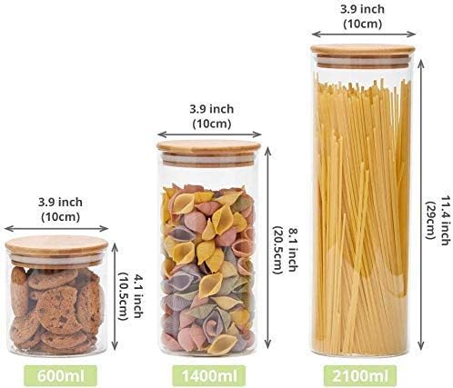 2x Small 100oz Glass Jars 3x Large Kitchen Canisters Bundle 10oz - 26kg