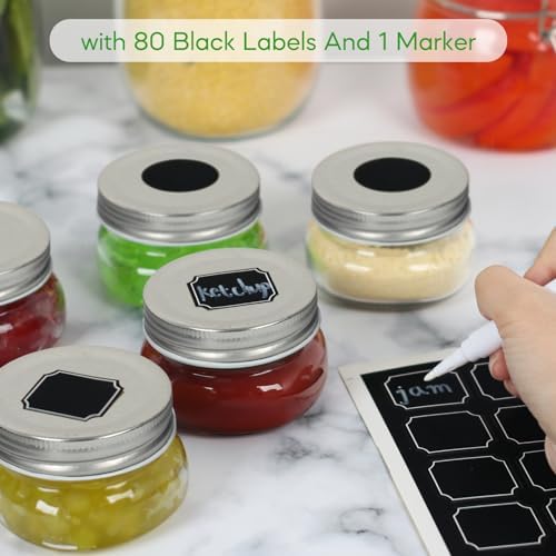 STARSIDE 4 oz Glass Mason Jars 24 Pack with Lids