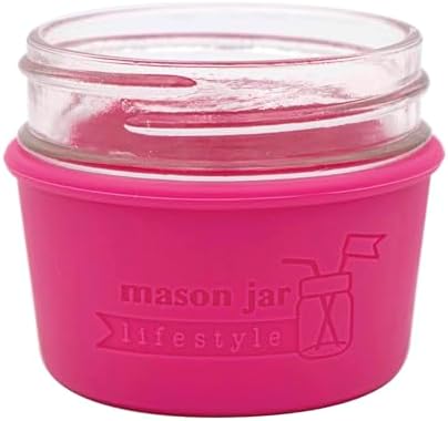 Mason Jar Lifestyle 4oz Silicone Sleeve 2 Pack - Berry Pink
