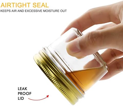 Encheng 4 Oz Glass Jars 40-Piece Set with Golden Bands