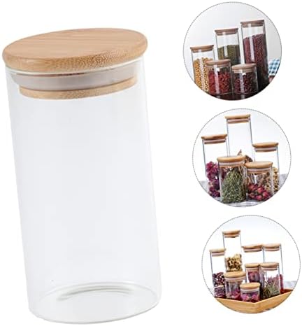 VOSAREA 2 Pcs Glass Sealed Tea Food Storage Jar
