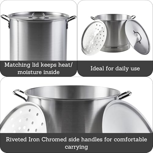 Sleek Durable Aluminum Steamer Set for Efficient Cooking