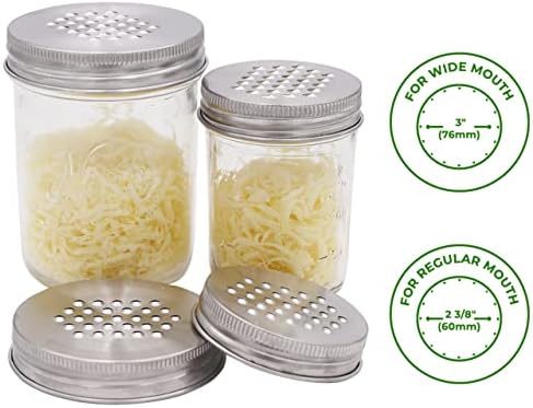 Mason Jar Lifestyle Grater and Storage Lid Combo Pack