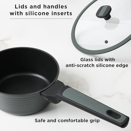 KASANOVA 11-Piece Nonstick Cookware Set PFOA-Free Compatible with All Induction Cooktops