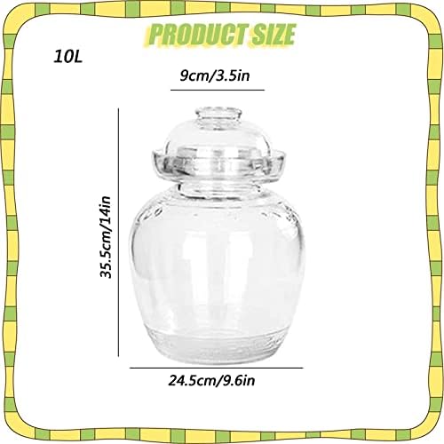 OCAZI Clear Glass Jar 10L Pickling Fermenting Canning Jar