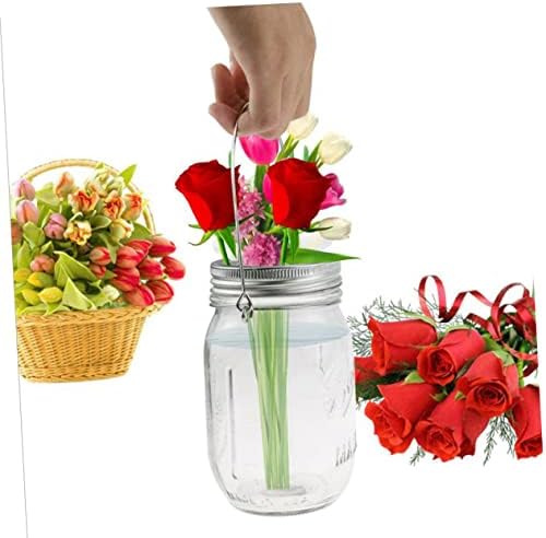 2 Set Mason Jar Hangers with Solar Lights