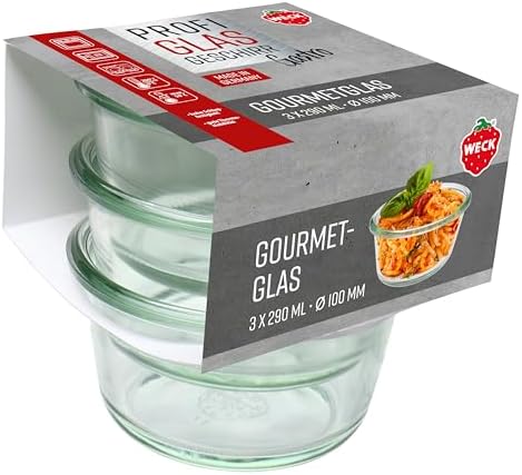 Weck Set of 3 Gourmet Jars 290 ml No Lid 1