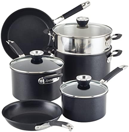 Anolon SmartStack Perfect Pan Stack Nonstick Cookware Set Easy to Store