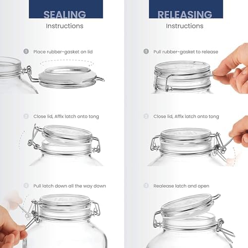 Italian Glass Jar for Preserves and Jams Airtight Design