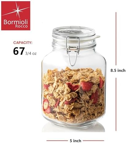 Italian Glass Jar for Preserves and Jams Airtight Design