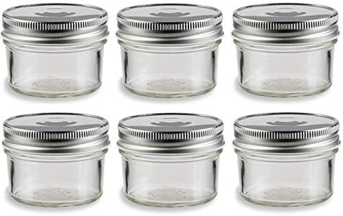 Nakpunar 6-Piece 4 Oz Mason Glass Jars with Silver Lids