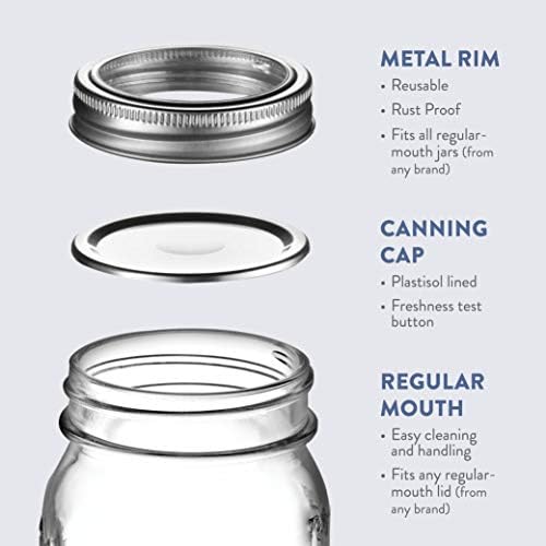 10-Piece Mason Jars for Pickling Canning