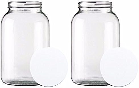 2 Pack Bolt Goods 1 Gallon Glass Mason Jars with Plastic Airtight Lids