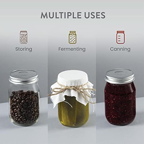 Versatile Crystal-Cl ear Glass Mason Jars Set of 10