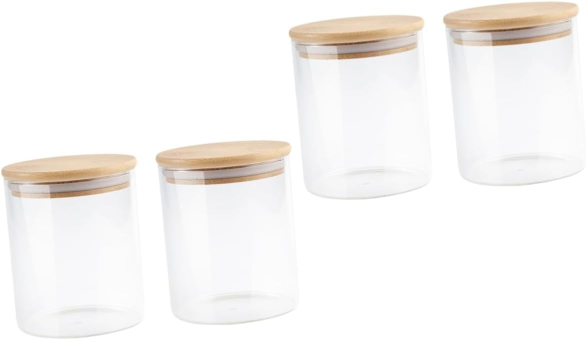 2 Set Sealed Glass Jar Storage Food Canisters for Tea Cereals