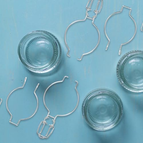 Luxshiny 10pc Metal Wire Hangers for Mason Jars