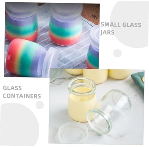 Q-Style Reusable Glass Pudding Jars Set of 8 with Lids