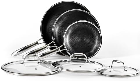 HexClad 7 Piece Hybrid Stainless Steel Cookware Set