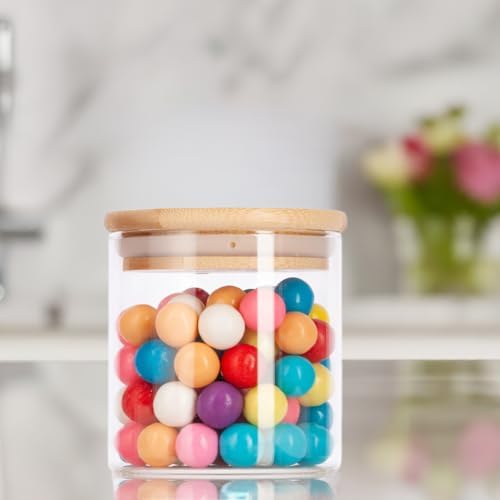 2 Pack 8 oz Borosilicate Glass Jars with Bamboo Sealed Lids