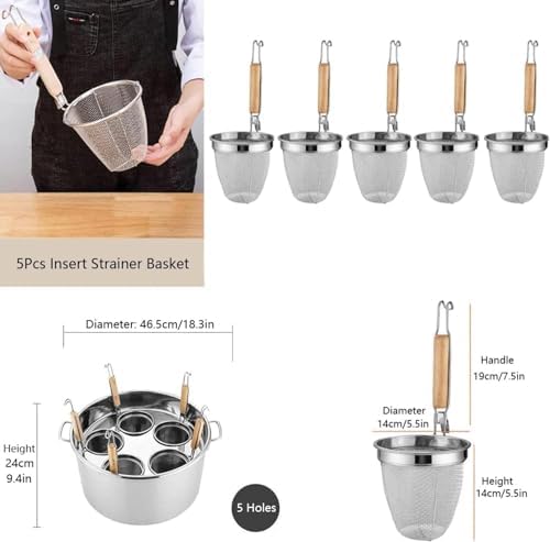 5 Holes Stainless Steel Pasta Pot - Must-Have for Home Kitchen