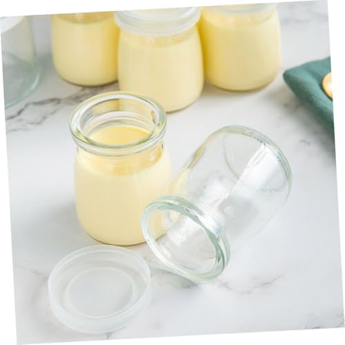 Q-Style Reusable Glass Pudding Jars Set of 8 with Lids