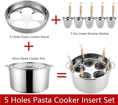 5 Holes Stainless Steel Pasta Pot - Must-Have for Home Kitchen