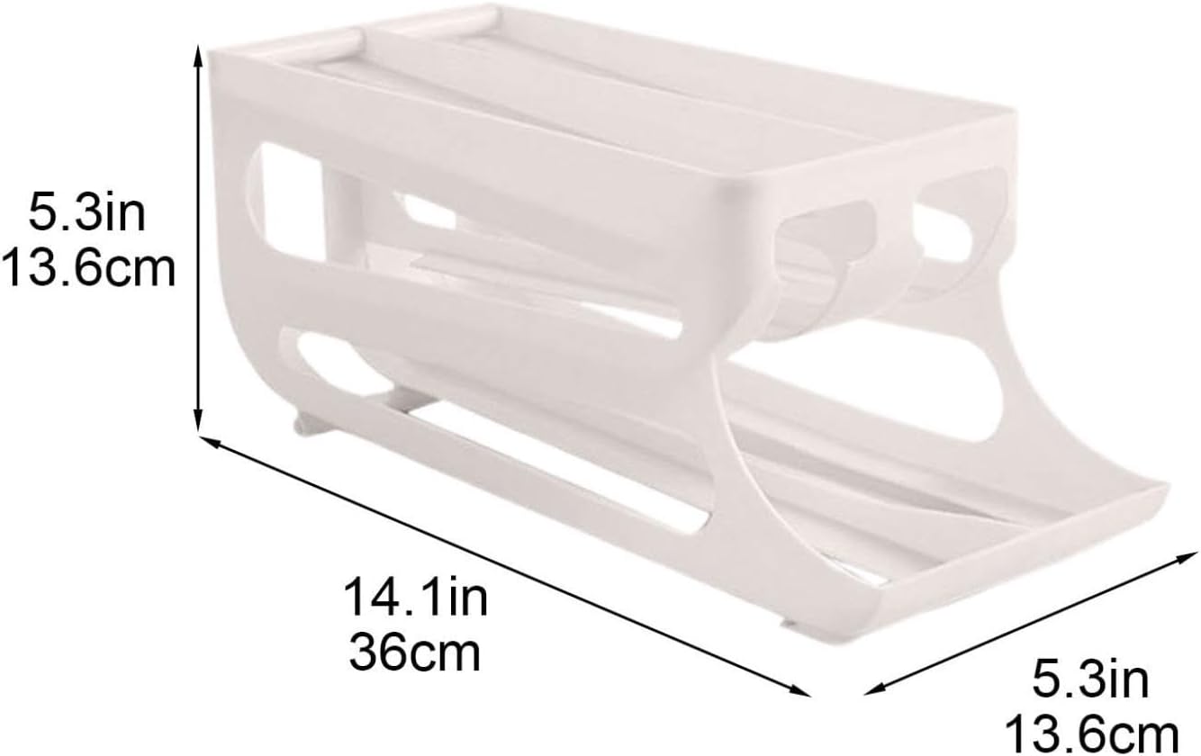 2 Tiers Eggs Holder - Auto Rolling Fridge Organizer