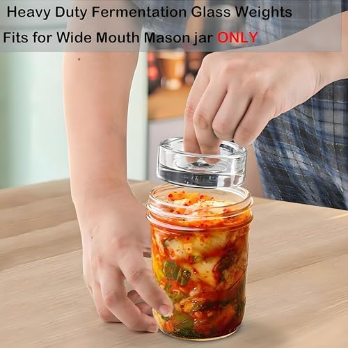 Perfectly Gribbed Fermenting Weights for Mason Jars