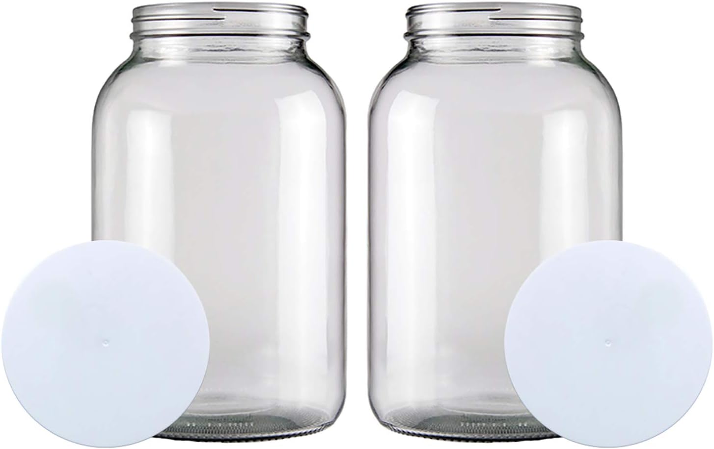 2 Pack Bolt Goods 1 Gallon Glass Mason Jars with Plastic Airtight Lids
