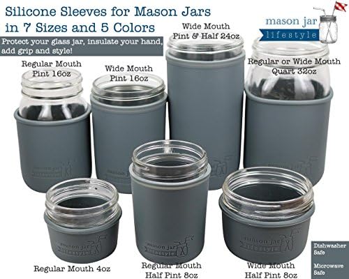 Pint Half 24oz Silicone Sleeves by Mason Jar Lifestyle