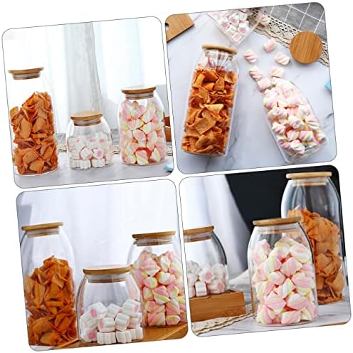 BESTOYARD 2 Pcs Glass Jar Clear Container with Airtight Lid